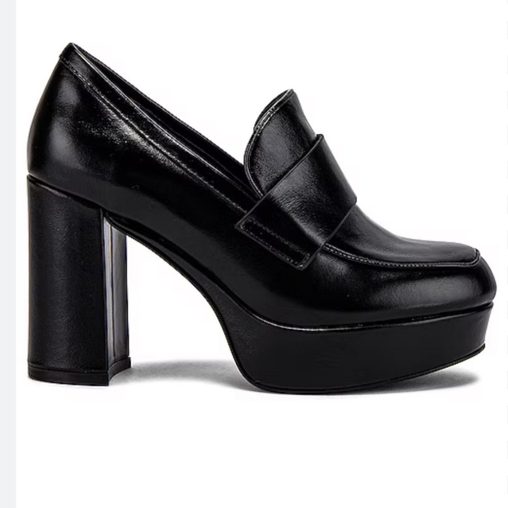 Jeffrey Campbell Black Platform Loafer Heels - Picture 1 of 13